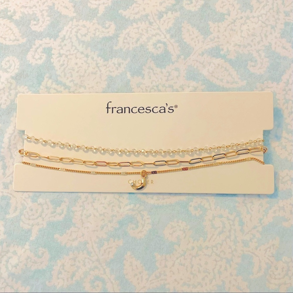 Francesca Light Gold Layered Choker